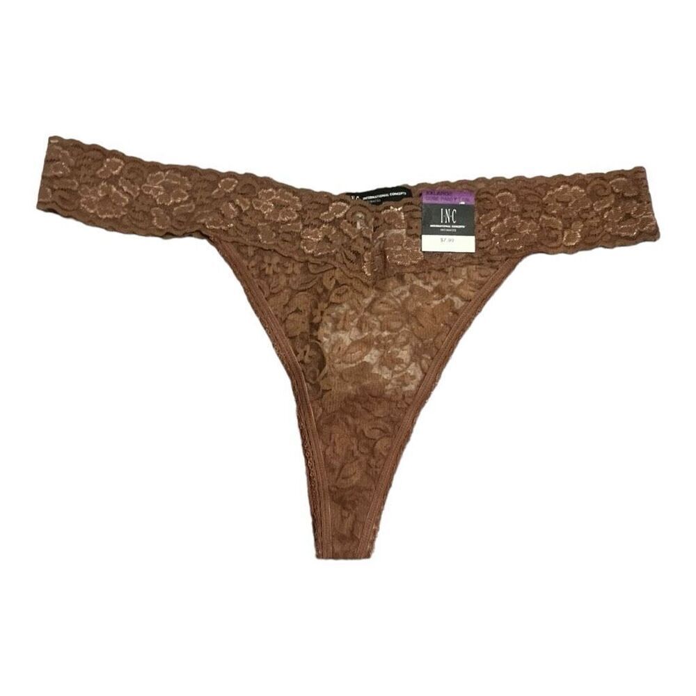 1 INC Lace Thongs XXL Brown